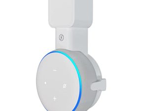 حامل مثبت على الحائط ، حامل حامل مثبت على الحائط من أجل Echo Dot من الجيل الثالث ، حامل مكبر صوت منزلي ذكي من أجل Alexa بدون أسلاك فوضوي ، يوفر المساحة بدون برغي ولا صوت مكتوم (عبوة واحدة ، أبيض)