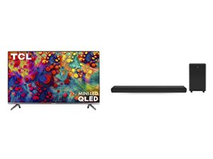 تي سي ال 65 بوصة 6-سيريز 4K UHD Dolby Vision HDR QLED Roku Smart TV - 65R635 ، موديل 2021 Alto 8 Plus 3.1.2 قناة Dolby Atmos Sound Bar