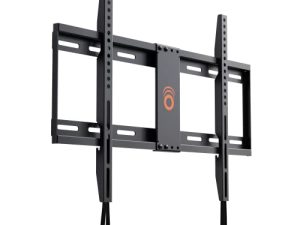 ECHOGEAR Low Profile Fixed TV Mount for TVs حتى 80 بوصة - يحمل التلفزيون الخاص بك فقط 1.25 بوصة من الحائط - نظام قفل سلسلة السحب لسهولة الوصول إلى الكابلات - مجموعة كبيرة من الأجهزة للتثبيت البسيط