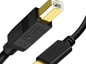 كابل طابعة من نوع USB B إلى USB C 6.6 قدم ، كابل طابعة USB C إلى USB B لجهاز MacBook Pro ، Air ، كابل USB C MIDI من أجل Yamaha Casio Digital Piano MIDI Controller DJ Controller ، 2M أسود