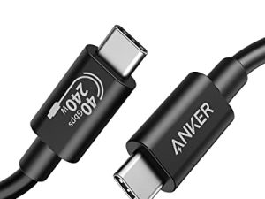 Anker 515 USB 4 Cable 3.3 قدم ، يدعم شاشة 8K HD ، نقل بيانات 40 جيجابت في الثانية ، 240 وات شحن USB C إلى USB C ، للكمبيوتر المحمول من النوع C ، Hub ، Docking ، والمزيد