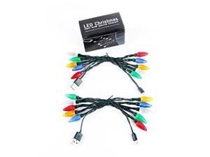 YAGE Tale LED Christmas Light Phone Charger Cable USB and Bulb Charging Cable 50inch 10led Multicolor Bulbs Compatible with Phone5،6،7،8، X، XR، XS، XS Max، 11/12 / 13mini، 13،13Pro، 13Pro Max إلخ ( 2 قطعة) ...
