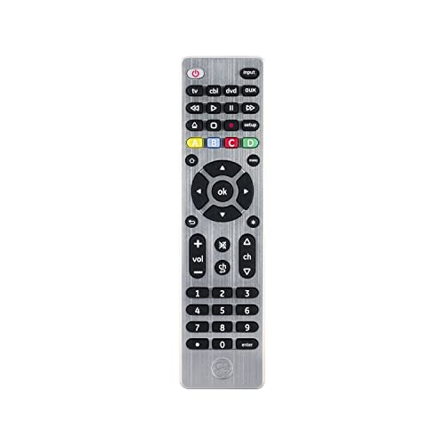 GE Universal Remote Control لأجهزة Samsung و Vizio و LG و Sony و Sharp و Roku و Apple TV و TCL و Panasonic و Smart TVs ومشغلات البث و Blu-ray و DVD و 4 أجهزة ، فضي ، 33709 GE Universal Remote Control لأجهزة Samsung و Vizio و LG و Sony و Sharp و Roku و Apple TV و TCL و Panasonic و Smart TVs ومشغلات البث و Blu-ray و DVD و 4 أجهزة ، فضي ، 33709