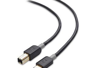 كابل طابعة USB C بطول 3.3 قدم (كابل USB C إلى USB B ، كابل USB B إلى USB C) متوافق مع الطابعة ، وحدة تحكم MIDI ، لوحة مفاتيح MIDI والمزيد باللون الأسود - 3.3 قدم