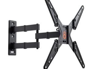 حامل التثبيت على الحائط ECHOGEAR Swivel Full Motion TV للتلفزيونات مقاس 26-58 بوصة - قم بتمديد وإمالة التلفزيون - تثبيت سهل بمسمار واحد