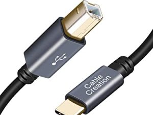 CableCreation USB B إلى USB C كابل الطابعة 3.3FT ، كابل طابعة USB C إلى USB B لجهاز MacBook Pro ، الهواء ، كابل USB C إلى MIDI من أجل Yamaha Casio Digital Piano MIDI Controller DJ Controller ، 1M Space Grey