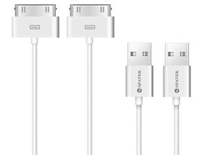كابل iPhone 4s ، Spater 30-Pin USB Sync and Charging Data Cable for iPhone 4 / 4S / 3G / 3GS ، iPad 1/2/3 ، و iPod (5 '/ 1.5 متر) - عبوة من قطعتين