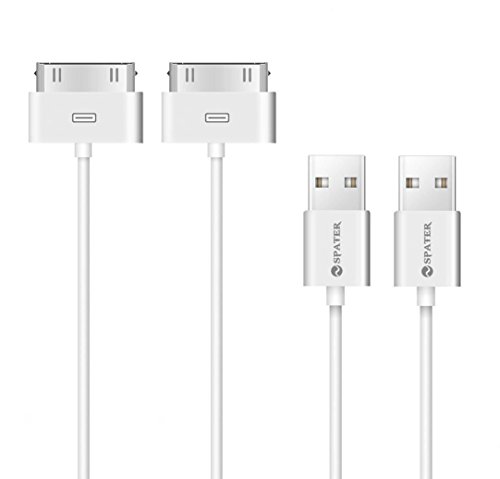 كابل iPhone 4s ، Spater 30-Pin USB Sync and Charging Data Cable for iPhone 4 / 4S / 3G / 3GS ، iPad 1/2/3 ، و iPod (5 '/ 1.5 متر) - عبوة من قطعتين كابل iPhone 4s ، Spater 30-Pin USB Sync and Charging Data Cable for iPhone 4 / 4S / 3G / 3GS ، iPad 1/2/3 ، و iPod (5 '/ 1.5 متر) - عبوة من قطعتين
