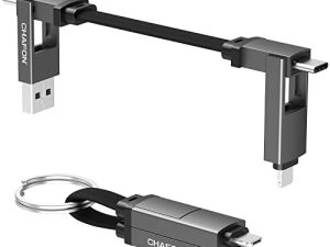 كابل شحن متعدد من CHAFON ، سلسلة مفاتيح مغناطيسية 5 في 1 سلك بيانات شاحن متعدد ، كابل 60 وات PD USB C ، موصلات Micro USB متوافقة مع الهاتف اللوحي والكمبيوتر المحمول وشاحن متنقل هدية للرجال والنساء