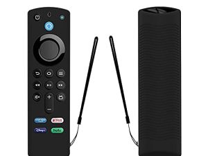 استبدال جراب تحكم عن بعد أسود للجهاز (الجيل الثالث) / 4K Max 2021 Release Voice Remote ، جراب واقٍ من السيليكون مع حبل - LEFXMOPHY