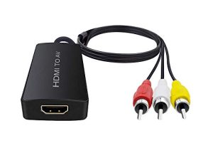 محول HDMI إلى AV محول من HDMI إلى RCA مركب محول متوافق مع Roku Stick دعم PAL / NTSC ، Support1080P (محول HDMI إلى AV)