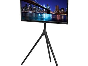 VIVO Artistic Easel 45 to 65 inch LED LCD Display Stand ، Studio TV Display Stand ، حامل تلفاز قابل للتعديل مع قاعدة دوارة وحامل ثلاثي القوائم ، أسود ، STAND-TV65AB