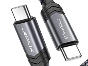 كابل USB C إلى USB C 100 وات 10 قدم ، سلك شاحن شحن سريع JSAUX PD 5A USB Type C متوافق مع MacBook Pro ، iPad Pro ، iPad Mini 6 ، iPad Air 5/4 ، Samsung Galaxy S22 S21 S20 Note 20 10 ، Pixel-Grey
