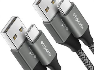 [عبوتان ، 3 أقدام] كابل USB C 3A سريع الشحن ، سلك شاحن من USB A إلى Type C مضفر متوافق مع Samsung Galaxy A10e A20 A50 A51 A71، S20 S10 S9 S8 Plus S10E، Note 20 10 9 8، Moto G7 G8
