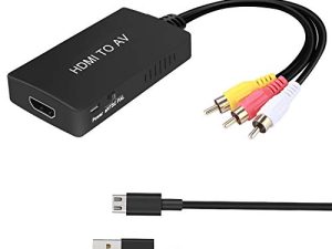محول HDMI إلى RCA ، من HDMI إلى AV 3RCA CVBs محول محول صوت الفيديو المركب يدعم PAL / NTSC لعصا التلفزيون ، Roku ، Android TV Box ، DVD إلخ