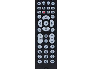 جهاز تحكم عن بعد عالمي بإضاءة خلفية من GE ، يعمل مع Samsung ، Vizio ، TCL ، HiSense ، Sony ، RCA ، Panasonic ، Roku ، Apple TV ، Smart TVs ، Streaming Players ، Blu-Ray ، DVD ، 4-Device ، Black ، 40081