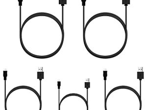 كابل Micro USB ، 5 عبوات [6FT ، 6FT ، 3FT ، 3FT ، 1FT] ، كابل شحن سريع ، كابل نقل بيانات عالي السرعة ، كابل هاتف Android لهاتف Samsung Galaxy S7 Edge S6 S5 والمزيد ، موثوق ، MYFON