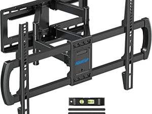MOUNTUP TV Wall Mount ، حامل تلفاز دوار وإمالة كاملة الحركة لمعظم أجهزة التلفاز المنحنية مقاس 42-75 بوصة ، حامل تلفاز مثبت على الحائط بذراع مفصلي ، يحمل ما يصل إلى 100 رطل بحد أقصى VESA 600x400 مم ، يناسب الأزرار مقاس 12 "16"