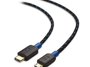 كابل ماترز مضفر من USB C إلى كابل Micro USB 3.3 قدم (كابل Micro USB إلى USB-C ، كابل USB من النوع C إلى Micro USB) باللون الأسود