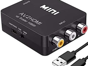 محول RCA إلى HDMI ، AV إلى HDMI ، YUANLY 1080P RCA مركب CVBS AV إلى HDMI محول صوت فيديو يدعم PAL / NTSC لأجهزة الكمبيوتر المحمول Xbox PS4 PS3 TV STB VHS VCR Camera DVD