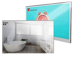 تلفزيون اليكسونغ 22 بوصة الذكي المرآة للحمام IP66 مقاوم للماء مع موالف HDTV (ATSC) المدمج وواي فاي مدمج