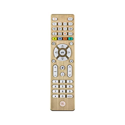جهاز تحكم عن بعد عالمي بإضاءة خلفية GE لأجهزة Samsung ، Vizio ، LG ، Sony ، Sharp ، Roku ، Apple TV ، TCL ، Panasonic ، Smart TV ، Streaming Players ، Blu-Ray ، DVD ، Simple Setup ، 4 أجهزة ، ذهبي ، 48845 جهاز تحكم عن بعد عالمي بإضاءة خلفية GE لأجهزة Samsung ، Vizio ، LG ، Sony ، Sharp ، Roku ، Apple TV ، TCL ، Panasonic ، Smart TV ، Streaming Players ، Blu-Ray ، DVD ، Simple Setup ، 4 أجهزة ، ذهبي ، 48845