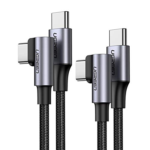 UGREEN USB C to USB C Cable 60W 2-Pack ، كابل شحن USB C الزاوية اليمنى USB C متوافق مع MacBook Pro 2022 ، iPad Pro 2022 ، Samsung Galaxy S22 / Z Fold 4 ، Pixel 7 ، Fire 7 ، PS5 ، Switch ، إلخ. 6.6 قدم UGREEN USB C to USB C Cable 60W 2-Pack ، كابل شحن USB C الزاوية اليمنى USB C متوافق مع MacBook Pro 2022 ، iPad Pro 2022 ، Samsung Galaxy S22 / Z Fold 4 ، Pixel 7 ، Fire 7 ، PS5 ، Switch ، إلخ. 6.6 قدم