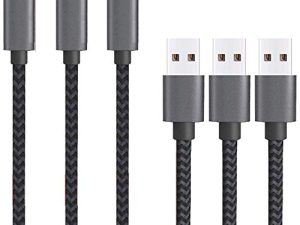 كابل Micro USB بطول 10 أقدام و 3 عبوات من Ailun High Speed 2.0 USB A Male to Micro USB Sync Charging Nylon Braided Cable for Android Phone Charger Cable Tablets Wall and Car Charger Connection BlackGrey