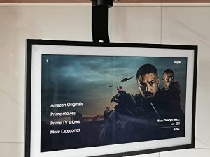 الحامل أسفل الخزانة ， لـ Amazon Echo Show 15 يبقي الصدى بعيدًا عن المنضدة ويتحول من جانب إلى جانب سقف أو حامل أسفل الخزانة أسود 026-01