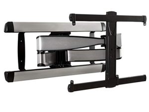 SANUS Premium Full Motion TV Wall Mount for TV حتى 90 بوصة - لمسة نهائية من الفولاذ المقاوم للصدأ مع تصميم FluidMotion لتمديد سلس ودوران وإمالة