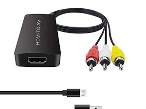 محول Dingsun HDMI إلى RCA من HDMI إلى AV محول HDMI إلى محول التلفزيون الأقدم متوافق مع Apple TV و Xiaomi Mi Box و Android TV Box و Roku و Fire Stick و DVD ومشغل Blu-ray إلخ. يدعم PAL / NTSC