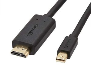 Amazon Basics Mini DisplayPort Male to HDMI Male Male ، 1080p ، مقابس مطلية بالذهب ، 6 أقدام ، أسود