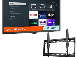 تلفزيون ONN 32-Inch HD (720P) LED Smart TV متوافق مع Netflix و Disney + و YouTube و Apple TV و Alexa و Google Assistant + مرفق على الحائط (بدون حوامل) - 100012589 (متجدد)