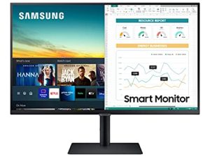 Samsung M5 Series 32-Inch FHD 1080p Smart Monitor & Streaming TV (Tuner-Free) ، Netflix ، HBO ، Prime Video ، والمزيد ، Apple Airplay ، حامل قابل لضبط الارتفاع ، مكبرات صوت مدمجة (LS32AM502HNXZA)