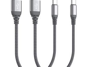 كبل USB C قصير (عبوة 0.5 قدم) ، شاحن USB من النوع C ، سلك شحن سريع مجدول من النايلون متوافق مع Samsung Galaxy S10 + S9 S8 Plus ، Note 9 8 ، LG G6 G7 V35 ، Pixel 2 XL ، الحجم المثالي لبنك الطاقة (رمادي)