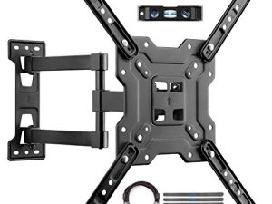 Suptek TV Wall Mount Swivel and Tilt بالحركة الكاملة لمعظم 23 إلى 55 بوصة من التلفزيون حتى 55lbs كحد أقصى VESA 400x400mm (A1 +)