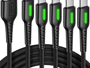 كبل USB C ، [5 Pack 3.1A] QC 3.0 سريع الشحن USB Type C Cable ، INIU (3.3 + 3.3 + 6 + 6 + 10ft) شاحن هاتف مجدول من النايلون سلك USB-C لهاتف Samsung Galaxy S21 S20 S10 Plus Note 10 LG Google بكسل موتو وما إلى ذلك