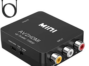 محول AV إلى HDMI ، RCA إلى HDMI ، BD&M 1080P Mini RCA Composite CVBS Video Audio Converter Adapter Support PAL / NTSC for TV / PC / PS3 / STB / Xbox VHS / VCR / Blue-Ray DVD Player - Black