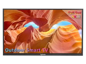 تلفزيون SYLVOX 43 بوصة في الهواء الطلق ، 1500 شمعة في المتر المربع تلفزيون ذكي خارجي ، 4K UHD خارجي تلفزيون IP55 مقاوم للطقس ، سطوع تلقائي ، موالف ATSC & NTSC ، يدعم Bluetooth & 2.4G WiFi ، للخارج ، الفناء الخلفي