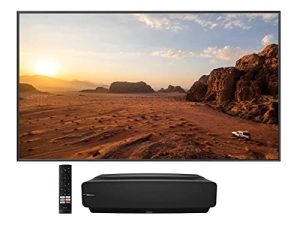 تلفزيون هايسنس 100L5G 4K Ultra Short Throw Laser مع شاشة ALR مقاس 100 بوصة ، 2700 ANSI Lumens ، Android TV ، HDR10 ، أليكسا مدمج مع تغطية إضافية لمدة 4 سنوات بواسطة Epic Protect (2022)