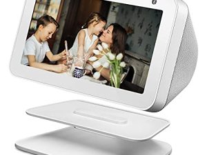 حامل لـ Echo Show 8 ، ملحق تثبيت قابل للتعديل ، مكبر صوت ذكي ، حامل دوار 360 درجة لـ Echo Show 8 مع ملحق مغناطيسي ، قاعدة مضادة للانزلاق (أبيض)