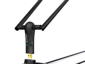 محول واي فاي USB طويل المدى بسرعة 1200 ميجابت في الثانية لأجهزة الكمبيوتر المكتبية والحاسوب المكتبي الذي يعمل بنظام التشغيل Windows 11/10 / 8.1 / 8/7 ، محول لاسلكي USB ثنائي النطاق 2.4 جيجاهرتز 300 ميجابت في الثانية + 5 جيجاهرتز 867 ميجابت في الثانية ، هوائيات 2X 5dBi عالية الكسب ، مهد USB 3.0