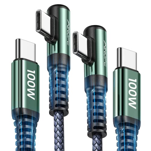 100W USB C to USB C Cable 2-Pack 6.6ft، USBC to USBC Fast Charging Cable AINOPE Rigth Angle PD4.0 / QC5.0 5A Type C to Type C USB C Cable متوافق مع MacBook Pro 2021، iPad Pro 2021، Galaxy S22 100W USB C to USB C Cable 2-Pack 6.6ft، USBC to USBC Fast Charging Cable AINOPE Rigth Angle PD4.0 / QC5.0 5A Type C to Type C USB C Cable متوافق مع MacBook Pro 2021، iPad Pro 2021، Galaxy S22