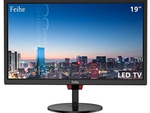 تلفزيون Feihe مقاس 19 بوصة ، تلفزيون بشاشة عريضة LED مع موالفات ATSC رقمية HDMI / VGA / AV / USB ، تلفزيون بشاشة مسطحة 19 بوصة مع مكبرات صوت مزدوجة مدمجة للمطبخ و RV Camper