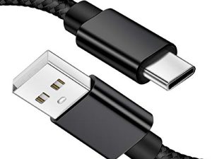 كابل USB C بطول 10 أقدام ، كابل شحن من النوع C لكابل شاحن S9 ، سلك شحن سريع ، كابل مضفر من النايلون طويل جدًا لهاتف Sumsung Galaxy S10 S8 Plus Note9 8 ، Moto Z ، Google Pixel ، LG V40 ، BLU G9 Pro-Black