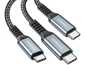 3 عبوات [10 أقدام + 6.6 قدم + 3.3 قدم] كابل شحن سريع من USB C إلى USB C 60 وات ، كابل NIMASO نايلون مضفر USB C إلى C متوافق مع Samsung Galaxy S21 S21 + S21 Ultra S20 Ultra ، Google Pixel 5 4 XL ، iPad Pro 2020