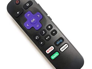 جهاز تحكم Roku TV Remote مع التحكم في مستوى الصوت وزر تشغيل التلفزيون لجميع أجهزة تلفزيون Roku المدمجة ، متوافق مع TCL / Hisense / Hitachi / Haier / RCA / Philips / LG / Element / Sanyo ROKU TV. لا الاقتران!