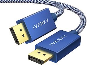 كابل DisplayPort ، كابل iVANKY DP 6.6 قدم / 2 متر ، [4K @ 60Hz ، 2K @ 165Hz ، 2K @ 144Hz] ، كابل DisplayPort 1.2 مضفر عالي السرعة مطلي بالذهب ، لشاشة الألعاب ، بطاقة الرسومات ، التلفزيون ، الكمبيوتر الشخصي ، الكمبيوتر المحمول - أزرق