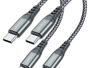 كابل USB C قصير إلى USB C 60 وات ، (عبوتان 1 قدم) شاحن سلك شحن سريع JXMOX من النوع C متوافق مع Samsung Galaxy S22 S21 S20 Ultra Plus S20 + Note 20 10 ، Google Pixel 2/3/4 XL ، iPad Pro / Air4 (رمادي )