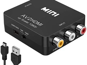 محول RCA إلى HDMI ، Amtake 1080P RCA مركب CVBS AV إلى HDMI محول صوت فيديو متوافق مع N64 Wii PS2 Xbox VHS VCR Camera DVD ، يدعم PAL / NTSC مع كابل طاقة USB